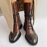 And Winter New Flat Bottom With Martin Boots Women Hot 43 Yards Pointed Patent Leather Splicing Side And Medium
