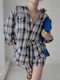 Women Spring Summer 2 Piece Shorts Set Female Blouse Shirt Top Tracksuits Casual Fashion Pant