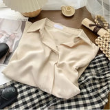 Chiffon Blouse for Women Elegant Social Women's Shirt Para Mujer Office Outfits Women Women's Long Sleeve Top White