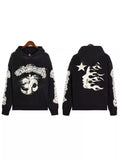 High Street Ins Minority Retro Print Letters Loose Hooded Sweaters For Men And Women In Autumn And