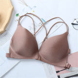 Back Beautify Ladies Front Closure Wire Free Fashion Bra Sexy Padded Lingerie Bralette Gather Push Up Seamless Bra