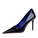 Zingj Fashion And Simple Show Thin High Heels Patent Leather Shallow Mouth Pointed Single Shoes Women's Shoes High Heel Single Shoes
