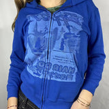 Hoodies with Pockets 90s Vintage Graphic Y2K Aesthetic Coat Top E-girl Sweatshirts Spring Autumn Printed Zipper