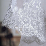 White Ivory Cathedral Wedding Veil Long Lace Edge Bridal Veils Comb veli Two Layers wed veil Blusher Veil Wedding