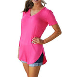 V-Neck Short-Sleeved T-Shirt Woman Loose Casual Tops for Women Black S-5Xl 9 Colors Tees Women's 2022