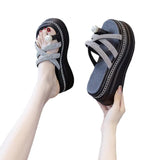 Zingj Bottom Slippers Female Summer Wear 2024 New Temperament Net Red Super Fire Increased With Cake