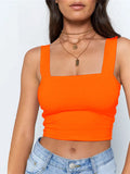 Neck Sleeveless Summer Crop Top White Women Black Casual Basic T Shirt Off Shoulder Cami Sexy Backless Tank