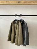 [He] Autumn New Casual Lapel Collar Bump Color Collar Herringbone Versatile Wool Long Coat H7378-Outfit