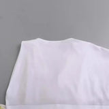 Spring Pleated Asymmetrical Cotton T-Shirt