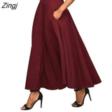 Women's Ladies Solid Color Bandage Pleated Cocktail Party High Waist Summer A Line Skirts With