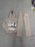 High Street Tide Card Letter Printing Loose Hooded Sweater Suit For Men And