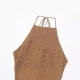 New Spring Dress With Collar And Bare Back Is