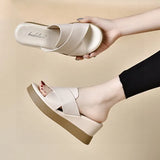 Zingj Heel Slippers Women Wear 2024 Summer New Open Toe Cross Waterproof Table Thick Bottom Cool