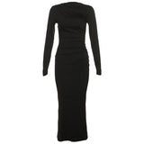 Zingj Autumn And Winter New Women's Fashion Round Collar Long Sleeve Slim Hip Pure