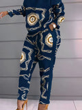 Fashionable Autumn And Winter Women's Casual Comfortable Printed Long-Sleeved Trousers