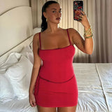 Two Tone Strappy Mini Dress-Outfit