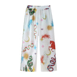 Summer Printed Positioning Shirt Printed Loose Casual Trousers