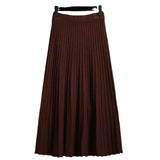 Zingj And Winter College Style High Waist Pleated Knitted Skirt Medium-Long Style Full-Length Bag Buttocks Korean Version Show Thin And Large A-Shaped