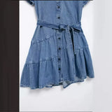 New Literature And Art Vintage Series Denim Short Dress