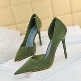 Zingj Fashion Sexy Thin, High, Shallow Pointed Cloth Side Hollow Women's Single