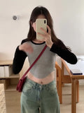 Retro Long-Sleeved T-Shirt Women's Early Autumn New Style Underwear Design Short-Style