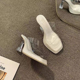Slippers Women 2025 New Summer Wearing Fairy Style Transparent Crystal And Waterproof Table Coarse And Cold