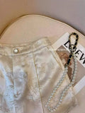 Summer Mercerized Satin Shorts White Trim A Version Of National Style Jacquard Wide-Legged
