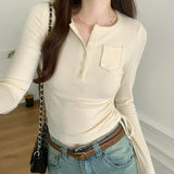 Long-Sleeved T-Shirt A New Slim Design For Women In Autumn Shows A Thin Blouse With A Bottomed Shirt