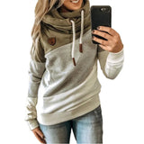 Splicing Stitching Hooded Fleece Loose