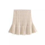 Mesh Knitted Blouse Mesh Jacquard Mini Skirt