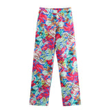 Summer Satin Printed Shirt Suit Jacket 8124496 Trousers
