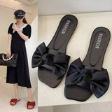 Zingj Flat-Soled Slippers Women Wear 2023 Summer New Korean Version Of Bowknot