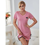 Zingj Dress Female Summer Short Sleeves Sexy Lady Pajamas Home Clothes