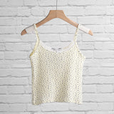Floral Lace Cotton Sets Women Summer Sweet Cute Bow Camis Top And Elastic Waist Sweatshorts Casual Retro Two Piece
