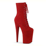 Voesnees 20CM Suede Sexy Hate Day High Boots 17CM Round Toe Pole Dance High Heels Nightclub Model Catwalk Platform Shoe Big