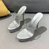 Zingj Waterproof Platform Fine Heel Buckle Ultra High Heel Women's Shoes Sandals Fashion Runway Shoes 2023 New Fashion Rhinestone
