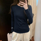 New Slim T-Shirt With Long Sleeves And A Round Collar Shirt In Autumn And