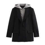 New Style Hooded Splicing Fashionable Suit Jacket