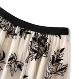 Yarn Dress Women's Half-Dress Autumn And Winter Long A Word Big Smash Flower Net White Skirt