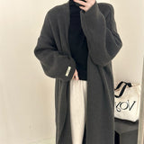 Zingj Wind Knitting Long Armband Coat Female Winter New Net Version Over The High Senior Sweater