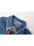 Suit Women's Autumn Temperament Fashion 2023 New Korean Style Long Sleeve Blue Denim Jacket + High Waist Pleated Denim