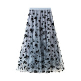 Mesh Yarn Half-Dress Girl Summer 2025 Long-Term Thin-Skinny Yarn Skirt Super Fairy Fairy 100-Fold Skirt