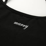high cut summer hot sale bodysuits good quality letter print spaghetti strap black bodysuit women 2020 body