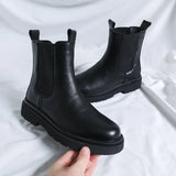 Zingj Size Autumn And Winter Martens 45 Men's Korean Chelsea Men's Boots 46 British Wind And Velvet High Top Shoes