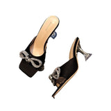 And Slippers Women Wearing A Word Bow Cold Drag Woman's Toe Slippers