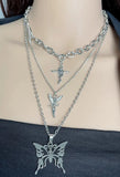 Butterfly Multi-layer Necklace- Outfit