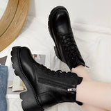 Leather Boots, Children's High-Heeled Shoes, Autumn And Winter 2023, New Online Celebrity High-Heeled Martin Boots, Thick-Soled Warm