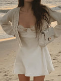 Backless Lace Paneled Slip Mini Dress-Outfit