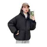 Winter New Add Thick Stand Collar Bread Clothes Down Cotton-Padded Jacket Female Small Students Korean Version Loose Cotton-Padded Jacket Coat Tide-Outfit