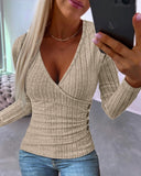 Zingj Hot Style Autumn And Winter Simple Long Sleeve V Collar Jacket Women's Sweater Female